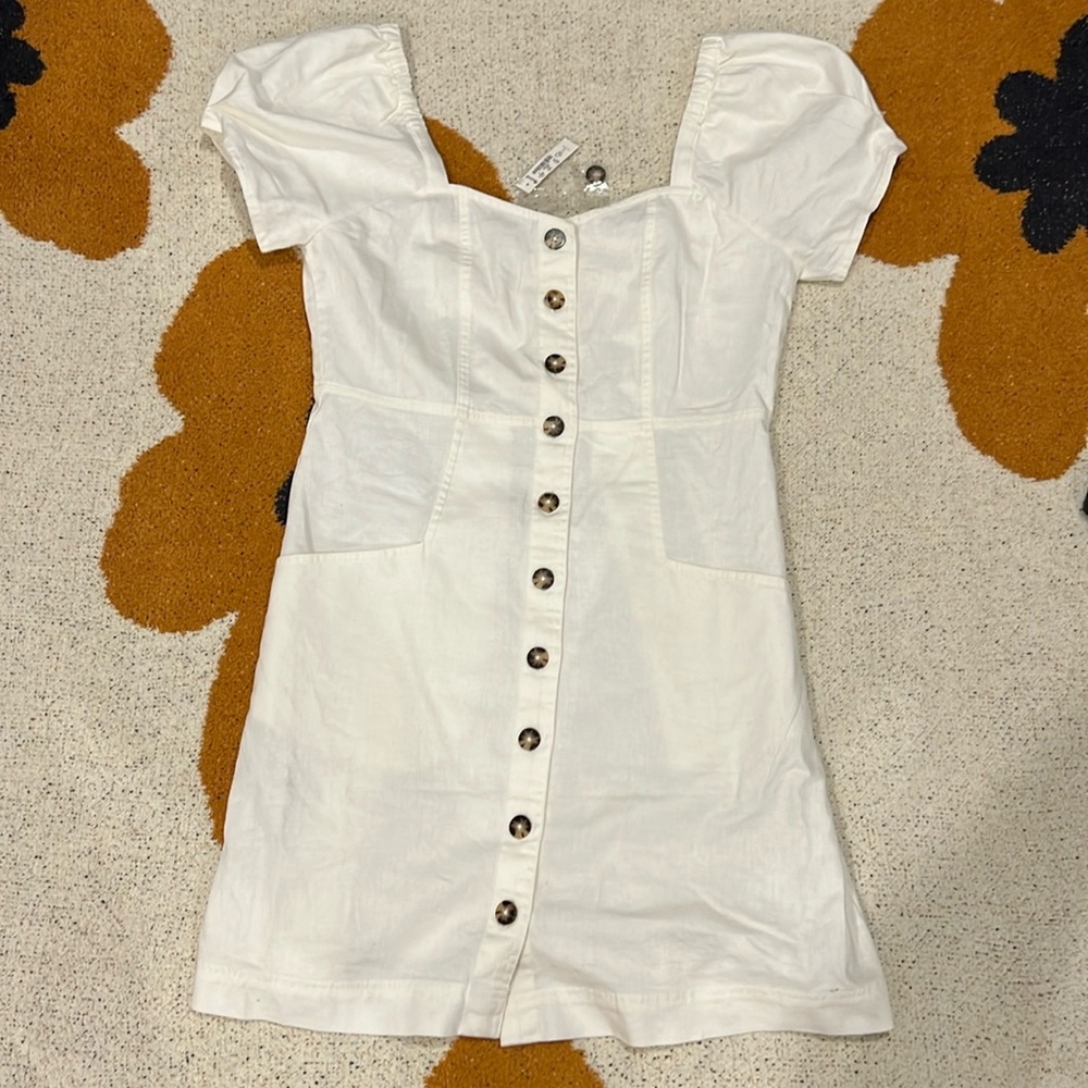 NWT Madewell White Linen Blend Shift Dress